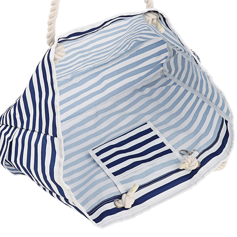 Extra Large Beach Bags for Women Striped Waterproof Sandproof Lightweight Durable Shoulder Tote Bag with Zipper Swim Pool Bag
