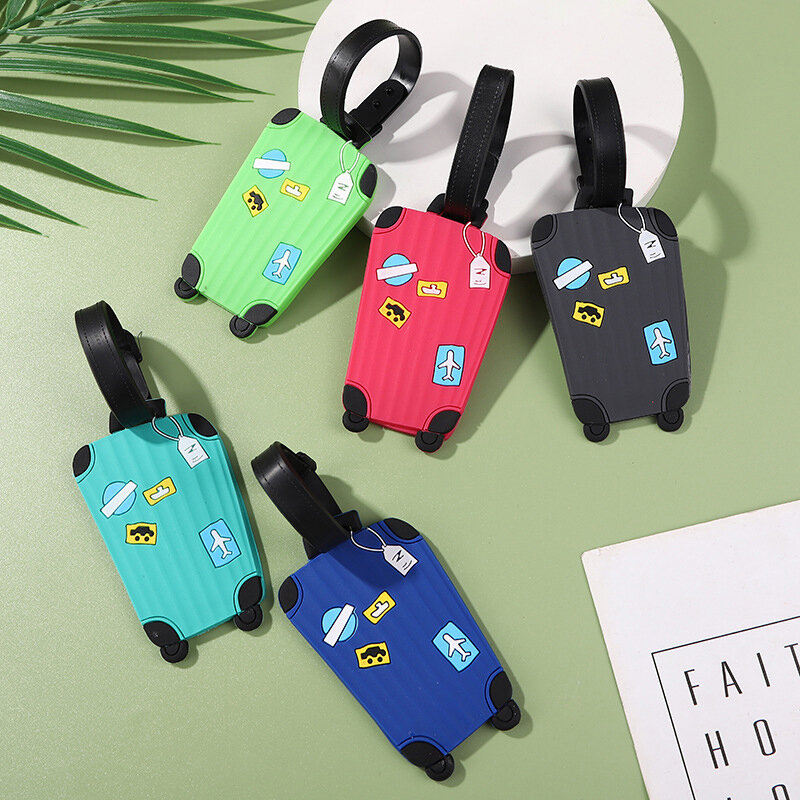 1Pcs Fashion PVC Luggage Tags For Bags Portable Luggage Tag Cartoon Style For Girls Boys Card Cover Travel Accessories