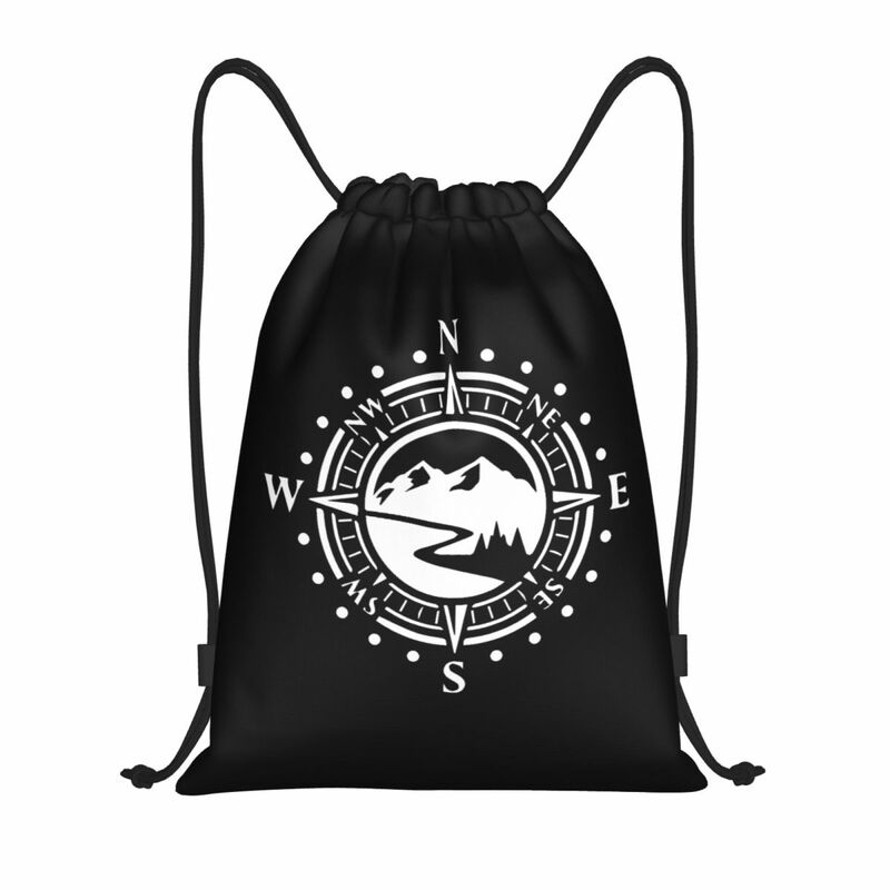 Дорожный рюкзак на шнурке с компасом для горных приключений, спортивная сумка для спортзала для мужчин и женщин, тренировочный рюкзак