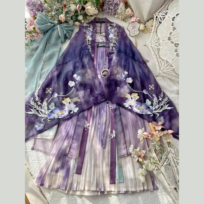 Chinese Hanfu Dress Women Ancient Carnival Fairy Cosplay Costume Embroidery Hanfu Birthday Party Outfit Dress Photography Show