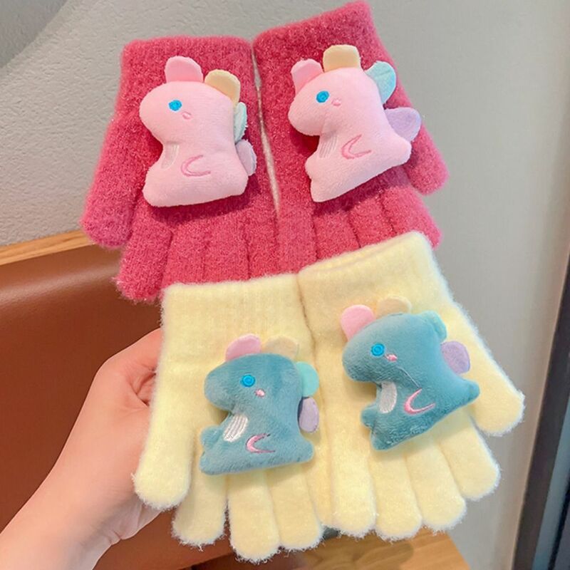 Wzór królika dzieci słodkie rękawiczki zimowe ciepłe rękawiczki rękawiczki z dzianiny dzieci pluszowe rękawiczki ochrona przed zimnem projektu kreskówki