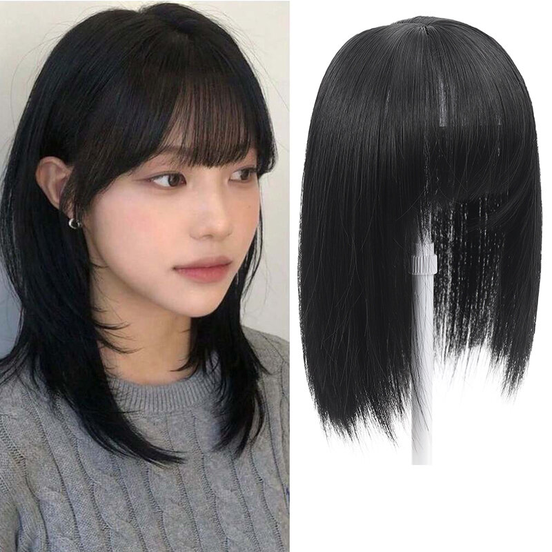 Women's Wig Piece Women's Hair Piece 3D French Bangs Naturally Fluffy And Lightweight Seamlessly Covers White Hair
