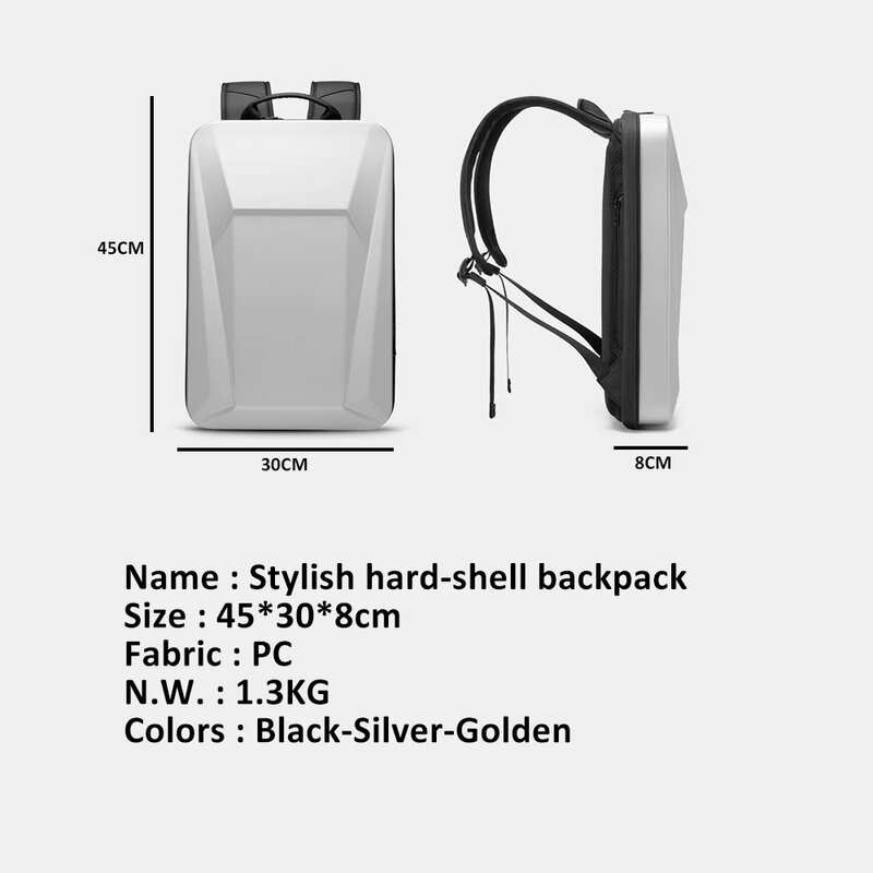 Мужской рюкзак для ноутбука 16 дюймов с жестким корпусом и замком TSA, тонкий рюкзак с USB-зарядкой для E-sport, водонепроницаемые дорожные сумки с защитой от кражи