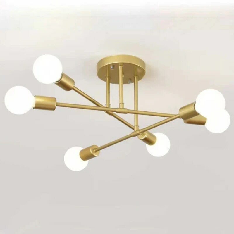Nordycki współczesny kreatywne lampy sufitowe żelazne ciepło sztuki złota sypialnia restauracja studiuje żyrandole oświetlenie wewnętrzne LED oprawy