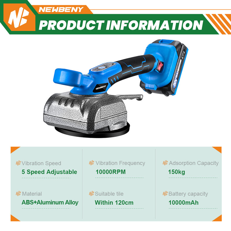 Tiles Tiling Machine 5 Gear Adjustable Efficient Cordless Rechargeable Tile Vibrator Suction Cup Tool For Makita 18V Battery