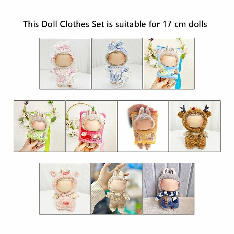 Labubu Time To Chill Filled Doll Clothes Cos Gift Handmade Doll Pajamas Potato chips for Macaron Labubu Clothes
