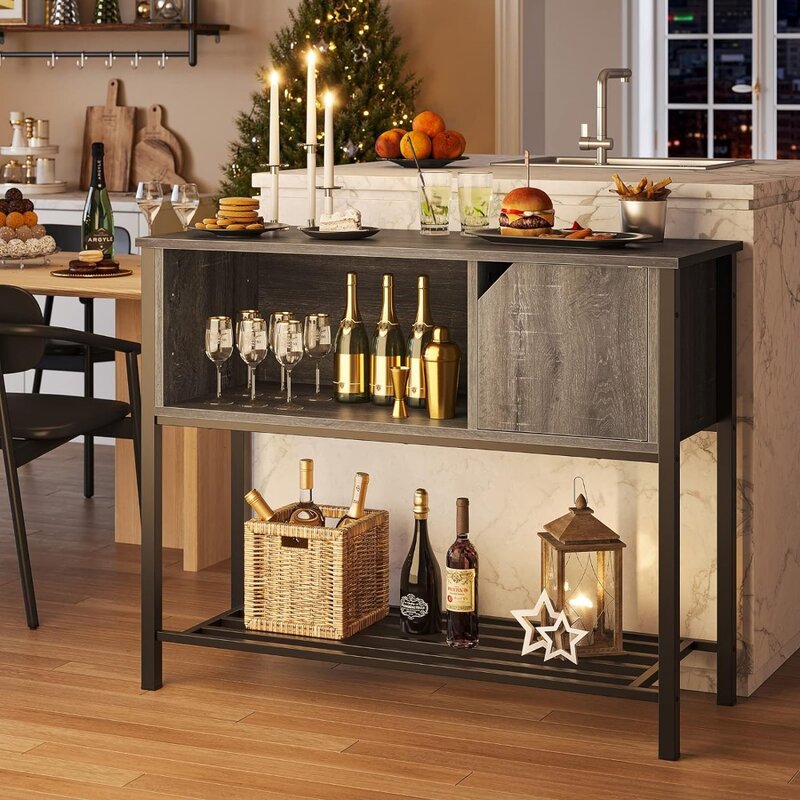 Coffee Bar with Storage Buffet Cabinet Kitchen Sideboard with Adjustable Shelves Console Table for Kitchen Dinning Room