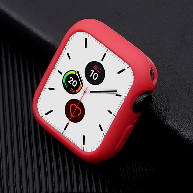 Soft Silicone Case for Apple Watch 45mm 41mm 40mm 44mm 42mm 38mm Bumper Cover Protection Shell for iWatch Series 8 7 6 SE 5 4 3