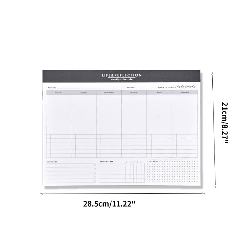 Desk Planner to Do List Monthly Notepad Tear off Weekly Planner Notepad Undated Planner Sheets Schedule Pad