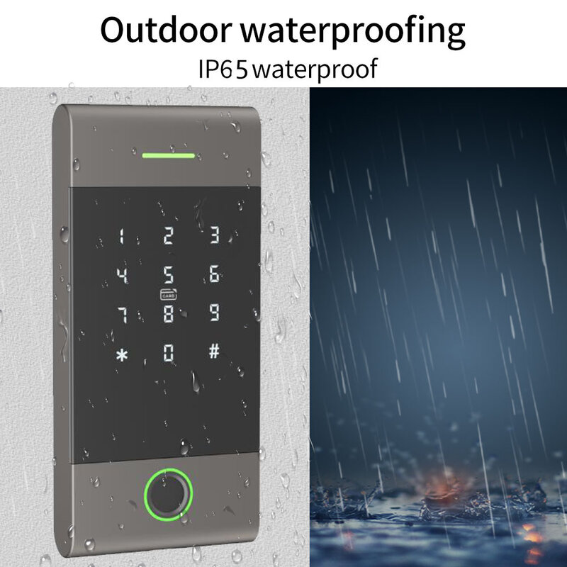 Outdoor Nfc Keypad Ttlock App Fingerprint Bluetooth Door Contact Gateway 13.56Mhz Rfid Access Control System MJ01 Aluminum Alloy