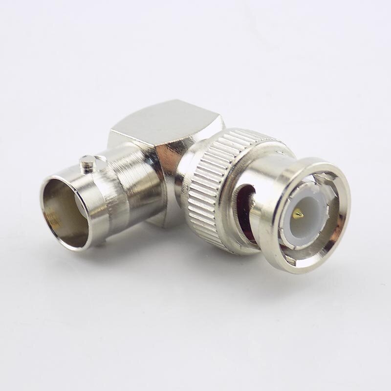 2Pcs BNC Male Connector Adapter L-shaped Right Angle to BNC Female Jacks Adapter for CCTV Security Video Surveillance System