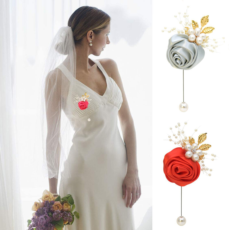 Bracelet en tissu de perles pour demoiselle d'honneur fille, fleur de poignet, corsage, mariage, Rhde fin d'année, accessoire de mariage, bijoux jonc