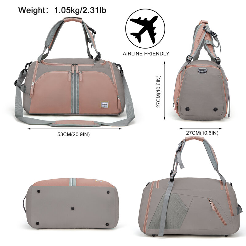 Travel Bag Com Compartimento De Sapato, Sports Gym Bag, WindTook, 40L