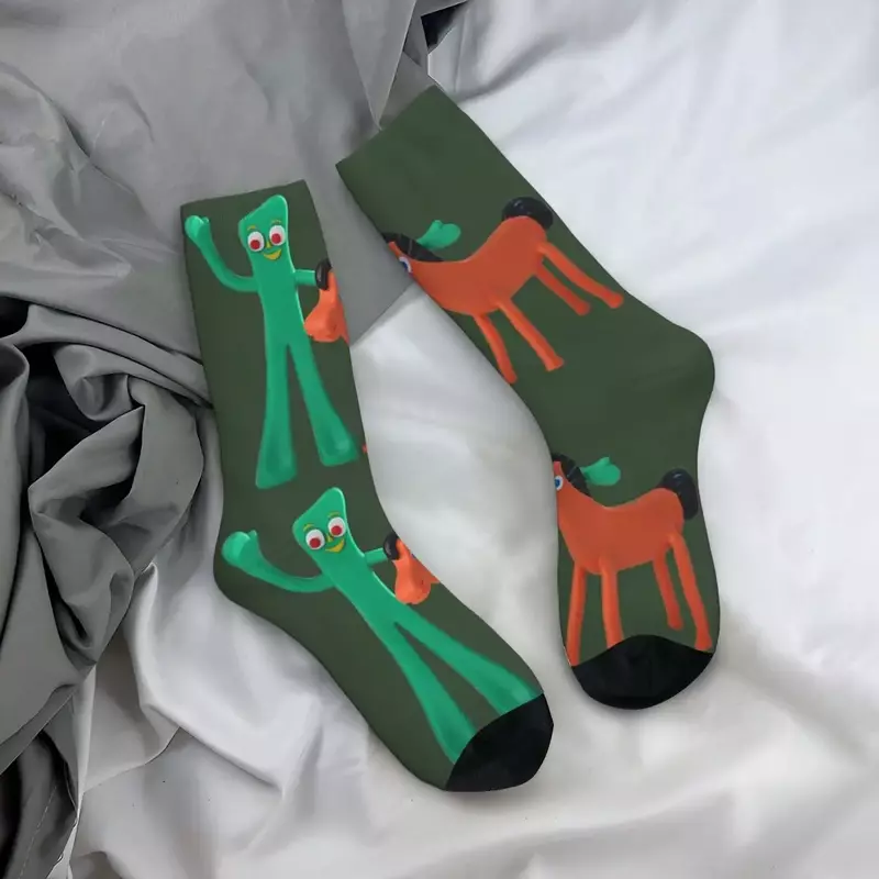 Kaus kaki seni kartun Gumby And Pokey stoking menyerap keringat Harajuku sepanjang musim aksesoris KAUS KAKI untuk hadiah uniseks