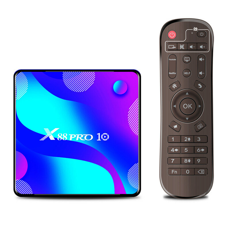 صندوق تلفزيون X88 10 4K Pro ، Android ، Rockchip ، ثنائي النطاق ، WiFi ، HDR ، IPTV
