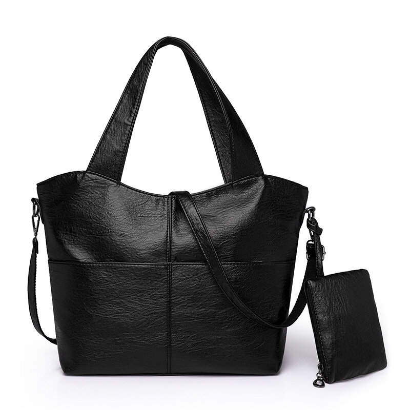 2 Sets High-end Leather Top-handle Bag Casual Tote Large Capacity Woman Bags Luxury Designer Handbag Purses Brand Shoulder Sac