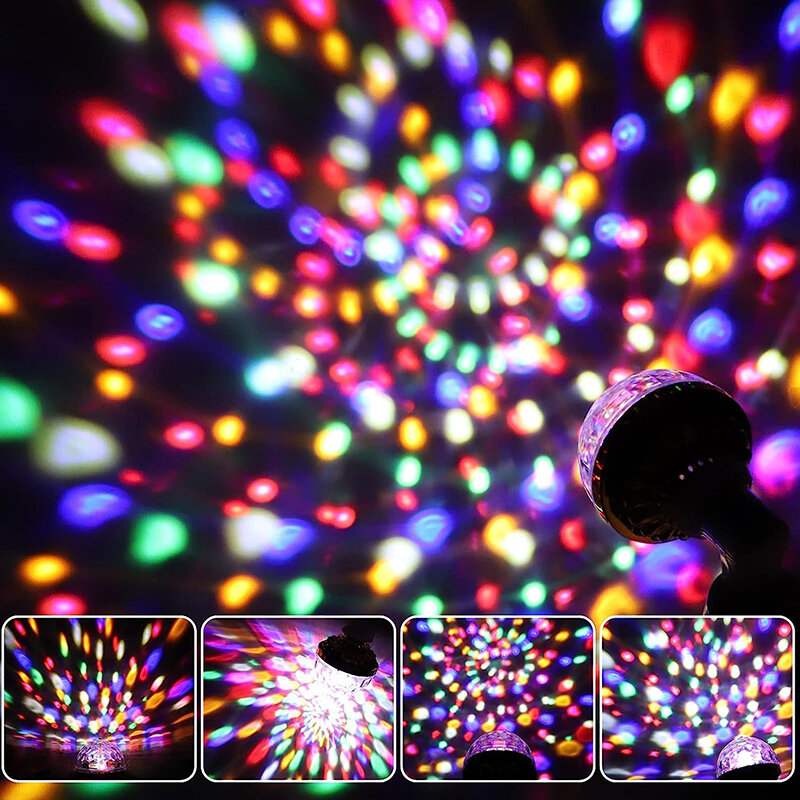 E27 Mini obrotowe magiczna kula świetlna Rgb lampa projektora oświetlenie kula dyskotekowa Dj na przyjęcie domowe oświetlenie weselne