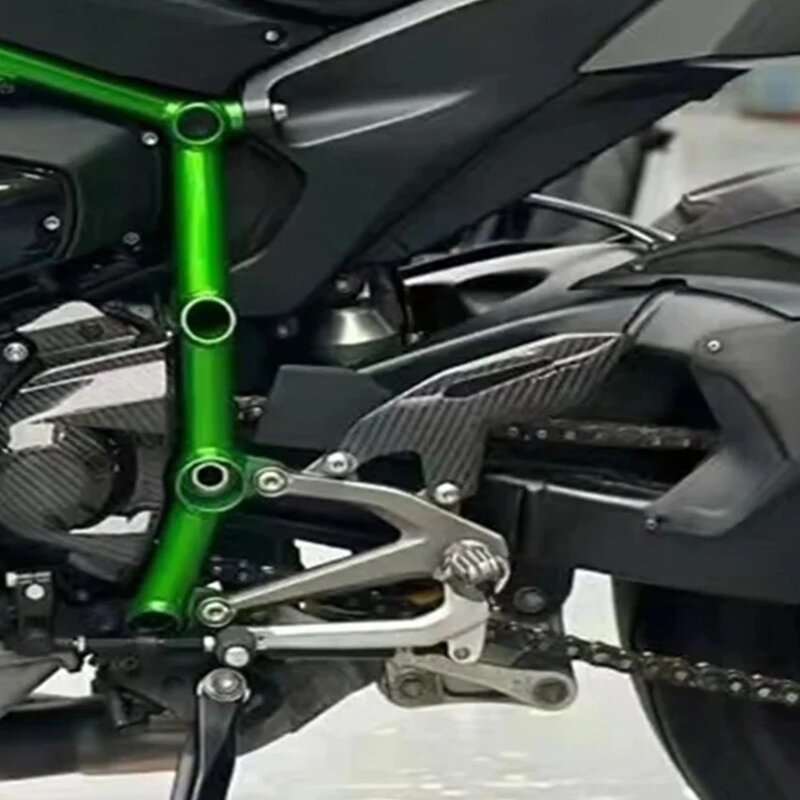 Tablero de protección decorativo para pedal de motocicleta, accesorio de fibra de carbono 3k para Kawasaki Ninja H2 H2R 100%-2015, 2024