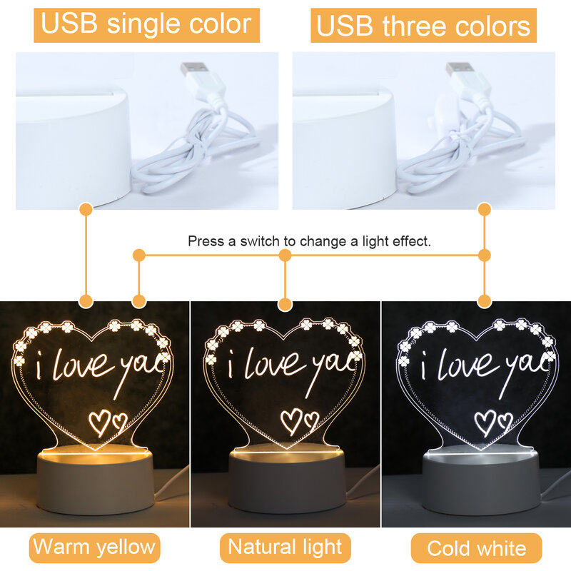 Note Board Creative Led Night Light Holiday Light With Pen Gift For Children Girlfriend Christmas Wedding Birthday Decor