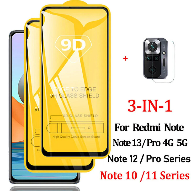 pelicula Redmi Note12 Pro , Redmi-Note 13 12 11 10 S Película de Vidro Temperado Xiaomi 13T 11T 12T Pro película da câmera Redmi Nota 10s 11s Pelicula redmi note 12s Protetor de tela Redmi Note 12 Pro Plus 5G Glass