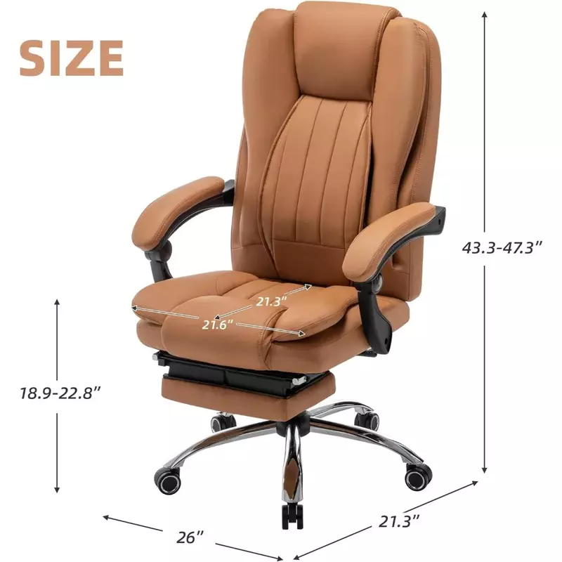 Massage Chair, Office Chair for Learning, Ergonomic Computer Chair with Kneading and Vibration Functions, Orange