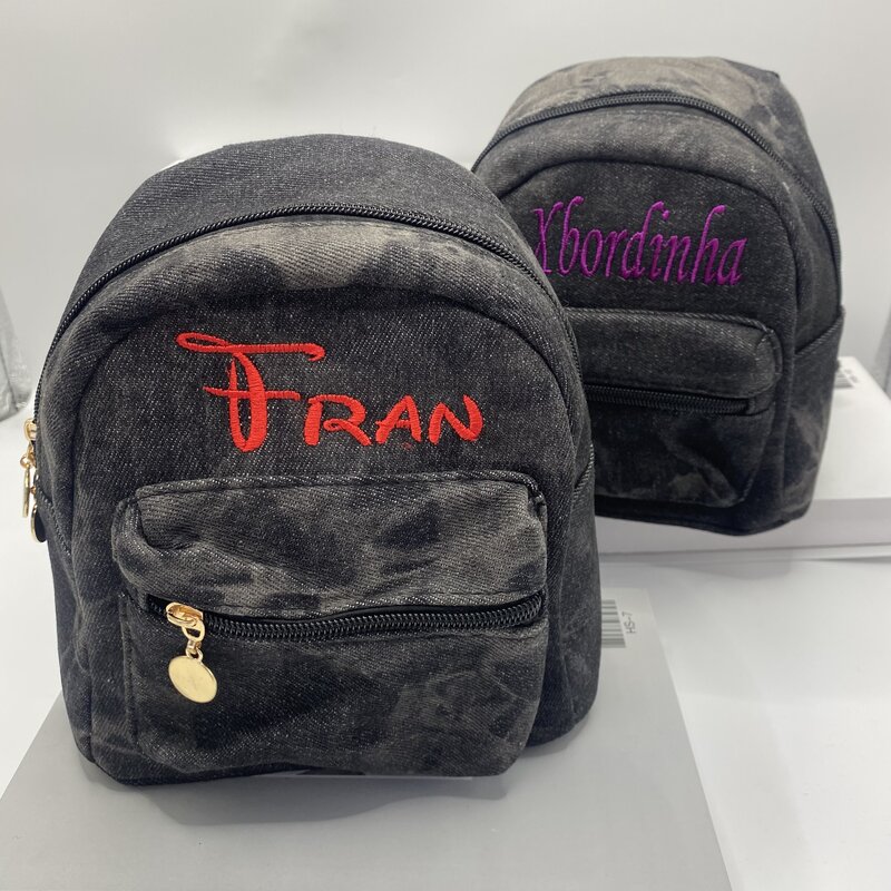 Mini Backpack, Denim Backpack, Custom Name Exclusive For Your Small Bag, Girl Leisure Travel Bag, Birthday Gift, Christmas Gift