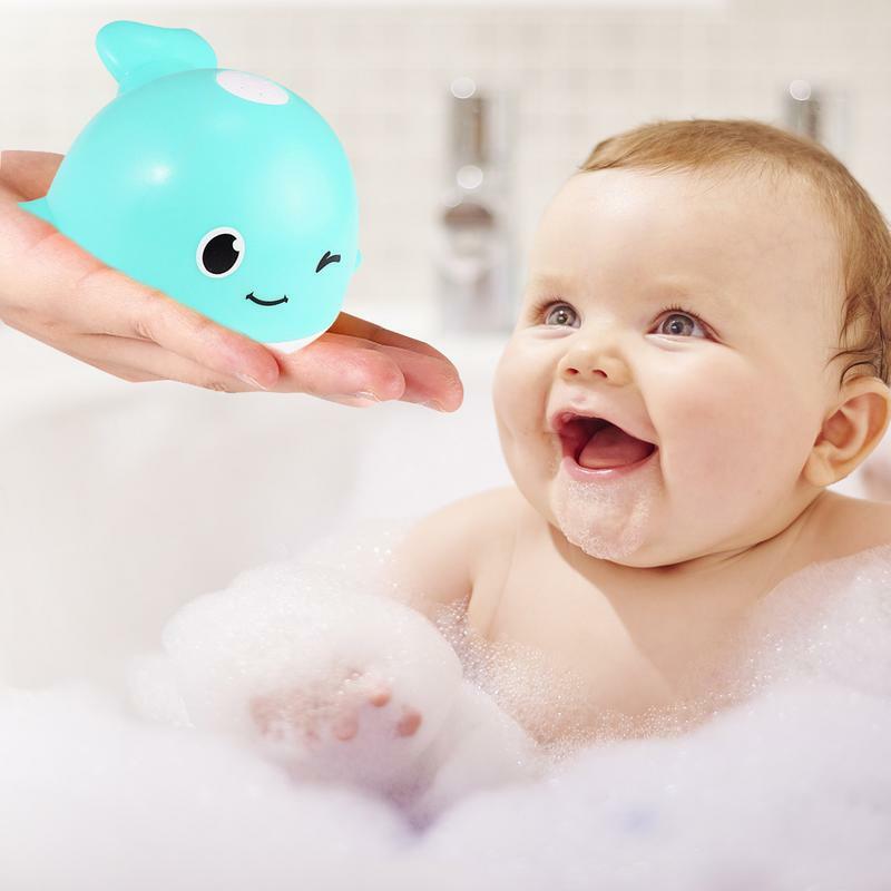 子供のクジラの形をしたお風呂のおもちゃ,自動誘導,光,スイミングプール,シャワー,屋外水