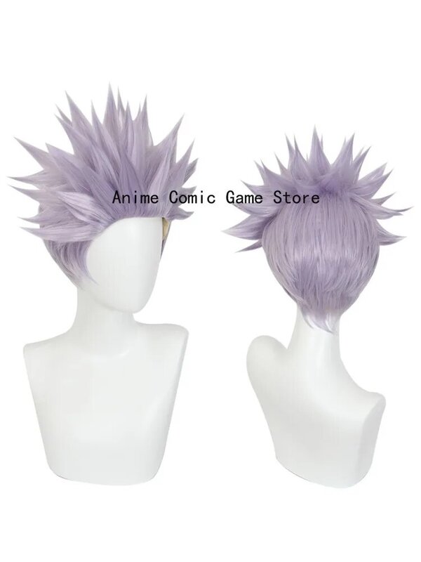 Парик для косплея из аниме «джутсу», высокотемпературные шелковые парики из сетчатой ткани с розой, с короткими волосами для косплея