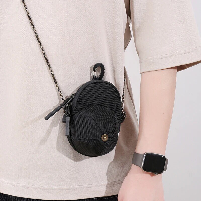 Bolsa transversal impermeável para homens, mini boné, bolsa de luxo, estilo japonês, bolsas pequenas casuais, moda