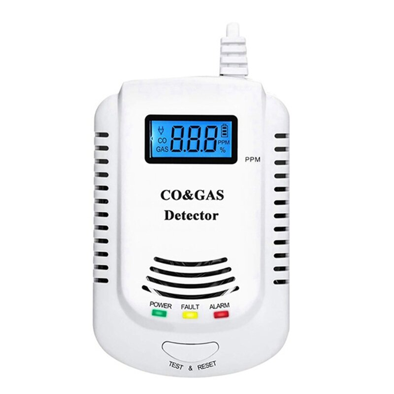 US Plug,Carbon Monoxide Detector,Gas Leak Warning Siren,Gas Sensor Methane,Propane,CO Alarm Easy To Use