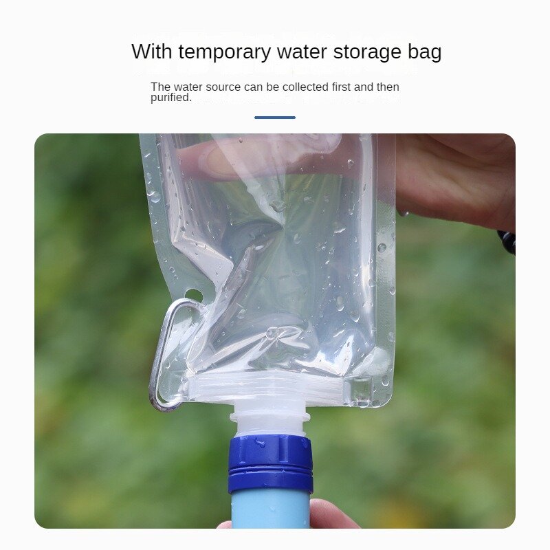Mini bomba de mano de bolsillo con filtro de agua, purificador de bebida portátil de supervivencia al aire libre, filtros para viajes, senderismo, viaje de Camping