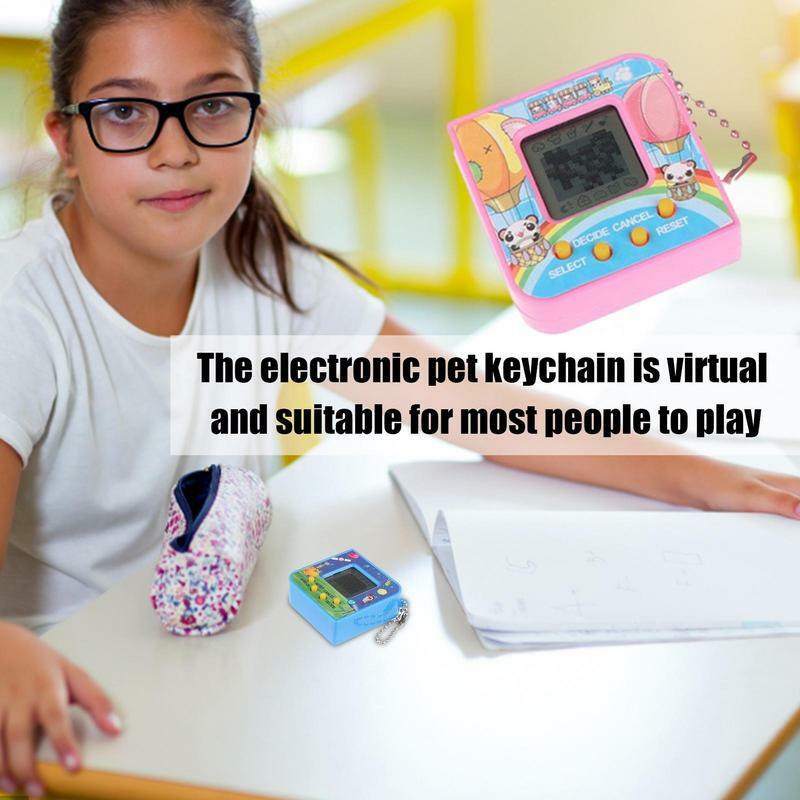Virtual Digital Pet Chaveiro, Handheld Jogos Keychain, Nostálgico, Virtual, 90s