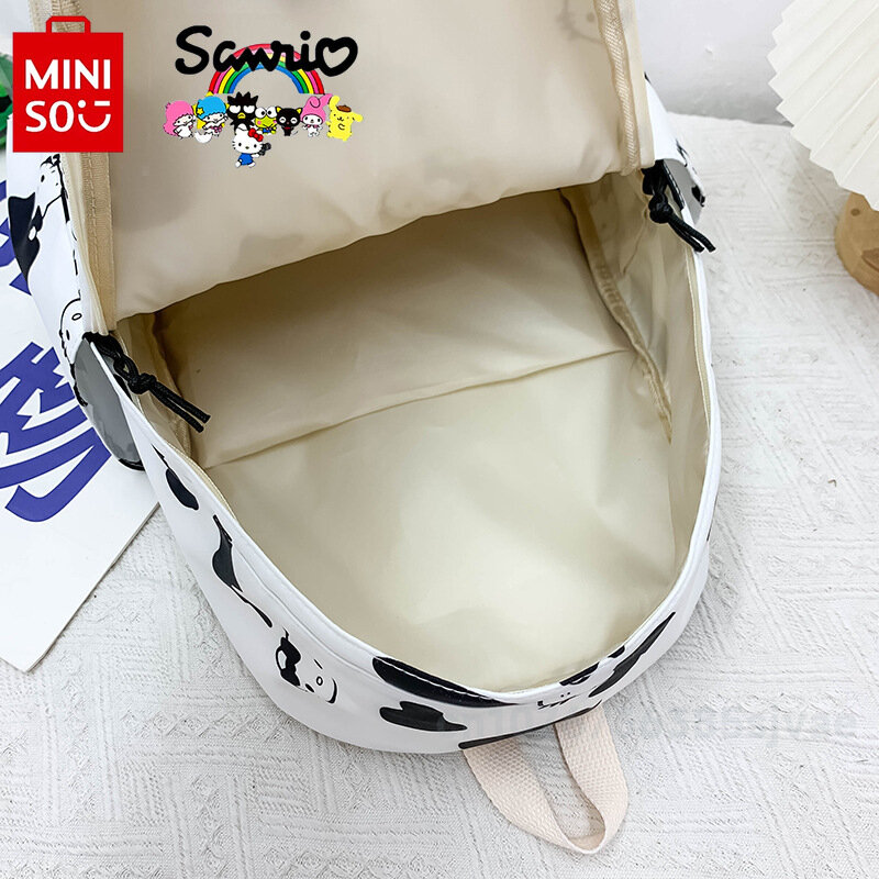MINISO 2024 Новый женский рюкзак, Модный высококачественный нейлоновый дорожный рюкзак, мультяшный Повседневный вместительный студенческий рюкзак