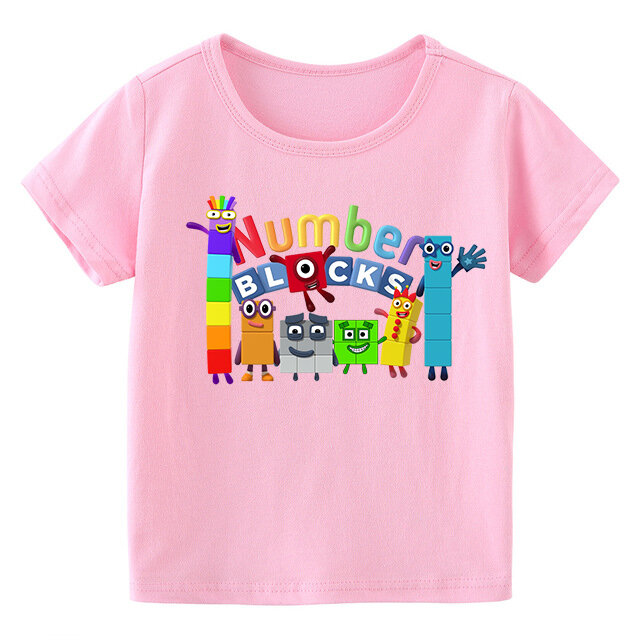 코튼 귀여운 숫자 의류, 여름 패션 티셔츠, 아기 소년 만화 티셔츠, 유아 소녀 반팔 캐주얼 상의