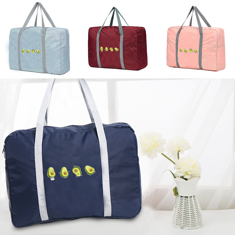 Grande capacidade de viagem sacos de roupas dos homens organizar saco de viagem sacos de armazenamento das mulheres bolsa de bagagem quatro abacates impressão