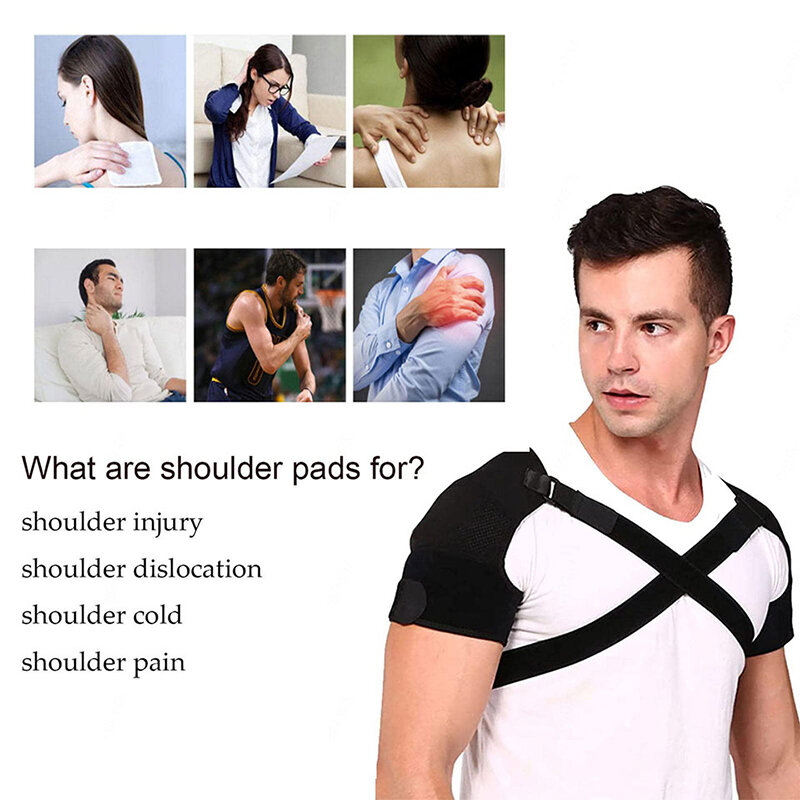 Ombro ajustável para mulheres e homens, suporte duplo para ombro, alívio da dor, manguito rotador