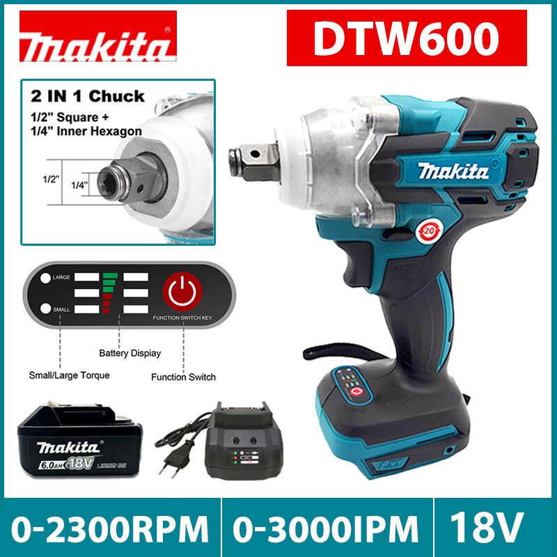 Makita DTW600 Cordless Wrench 18V Brushless Electric Impact Wrench 1/2 Inch For Car Repair Only Tool For Makita 18V Battery
