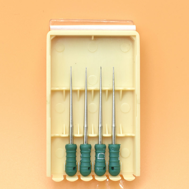 Dental 4 szt. Rozrzutnik palców pliki endodontyczne kanał korzeniowy ze stali nierdzewnej używany do czyszczenia korzeni Cor