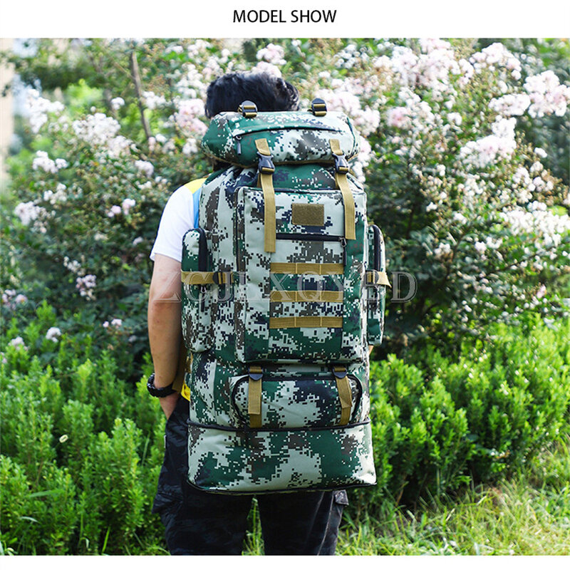 100L Hiking Camping Camouflage Softback Backpack Military Tactical Bag Outdoor Mountaineering Bag Outgoing  Backpack