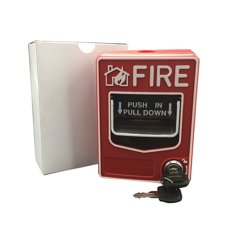 SB116 Sistem Alarm Kebakaran Konvensional Titik Panggilan Manual Tombol Stasiun Api Mendorong Dalam Menarik Ke Bawah Alarm Darurat