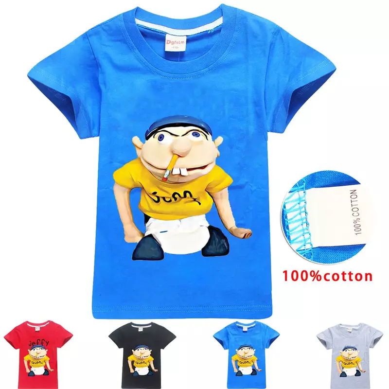 Camiseta de marioneta de Anime para niños y niñas, ropa de verano, divertida, de manga corta, para jóvenes, de 2 a 14 años, 2024