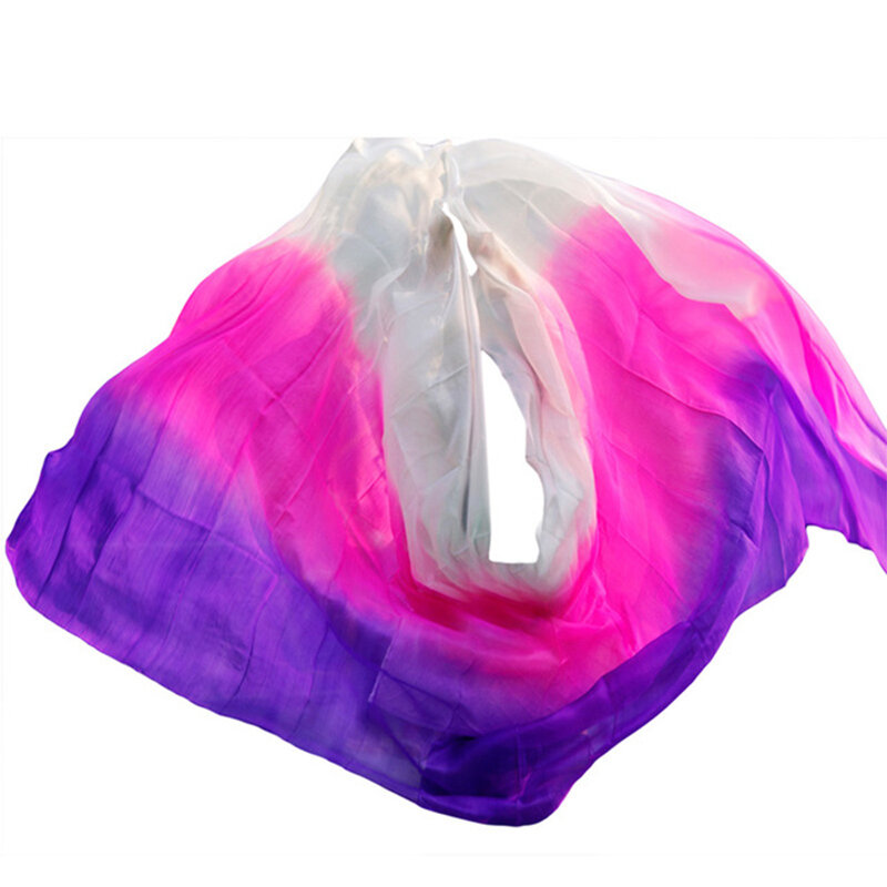 100% Silk Veils Belly เต้นรำผสมสี Veil ผู้หญิงผ้าไหม100% ขายส่งราคาขนาด & สีที่กำหนดเองผ้าพันคอผ้าไหม Veils