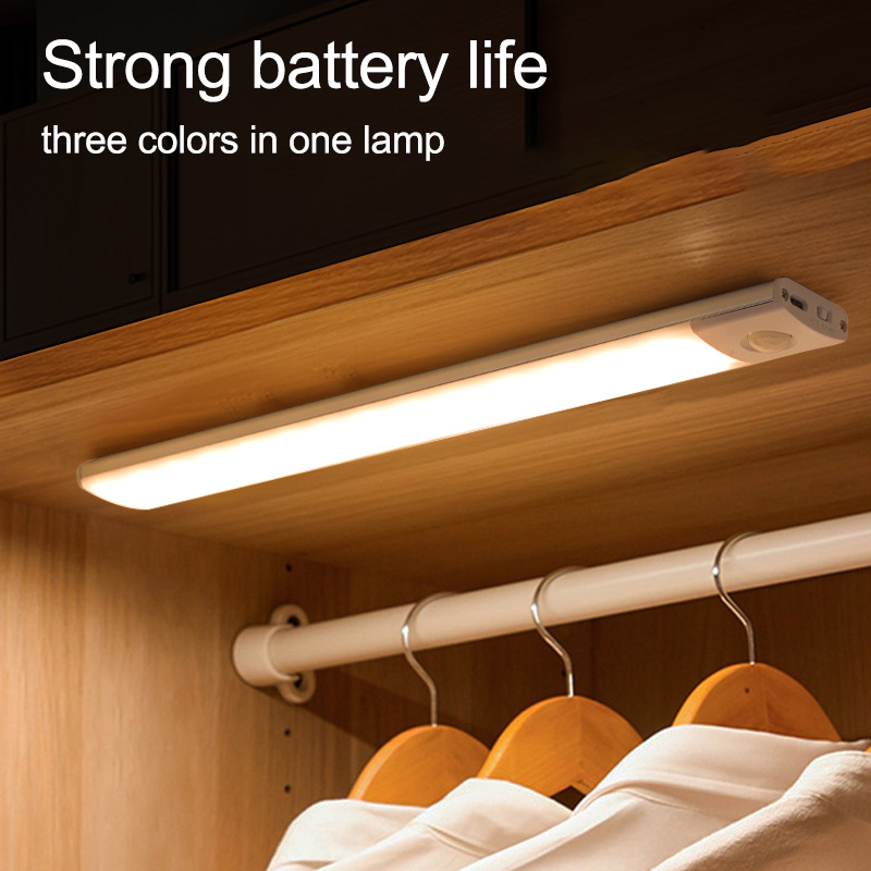 โคมไฟ USB 10/20/30/40/60ซม. สำหรับไฟเซนเซอร์ LED เคลื่อนไหวแบบไร้สายไฟ LED สำหรับตู้เสื้อผ้าในห้องนอนตู้ครัว
