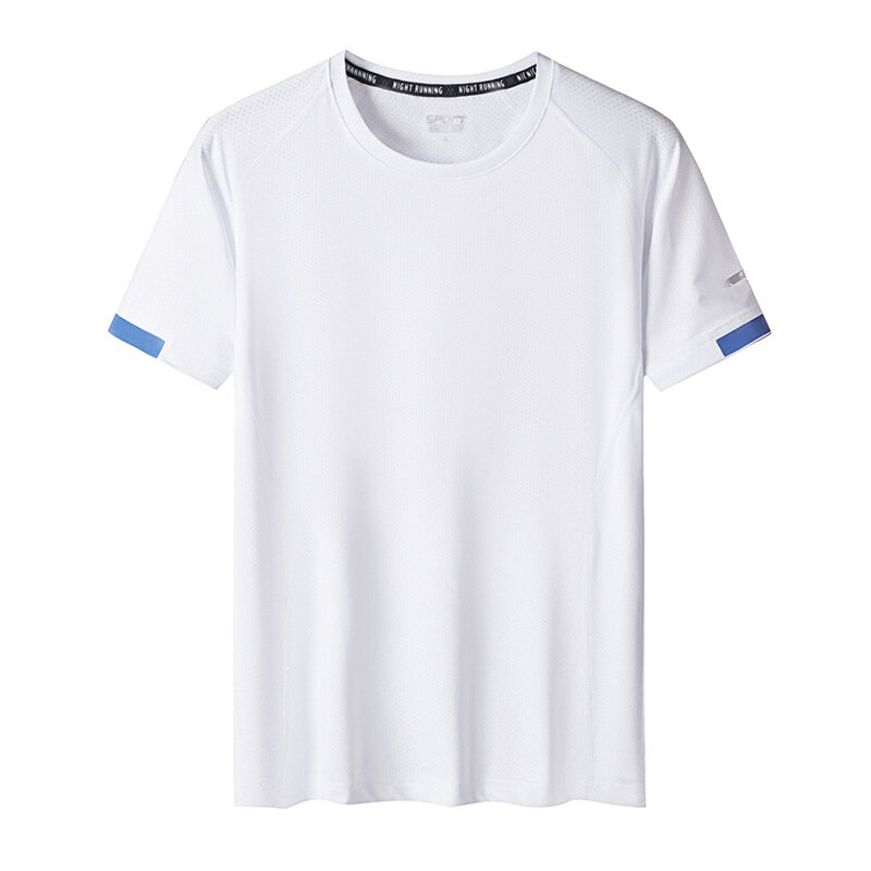 Camiseta deportiva de manga corta para hombre, ropa de secado rápido para exteriores, elástica, de gran tamaño, L-9XL, senderismo, Verano