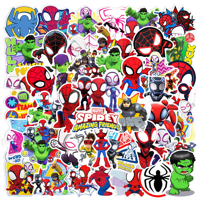 10/30/50PCS New Spider Man Amazing Friends Sticker chitarra fai da te Laptop bagagli Skateboard Graffiti decalcomanie divertimento per bambino