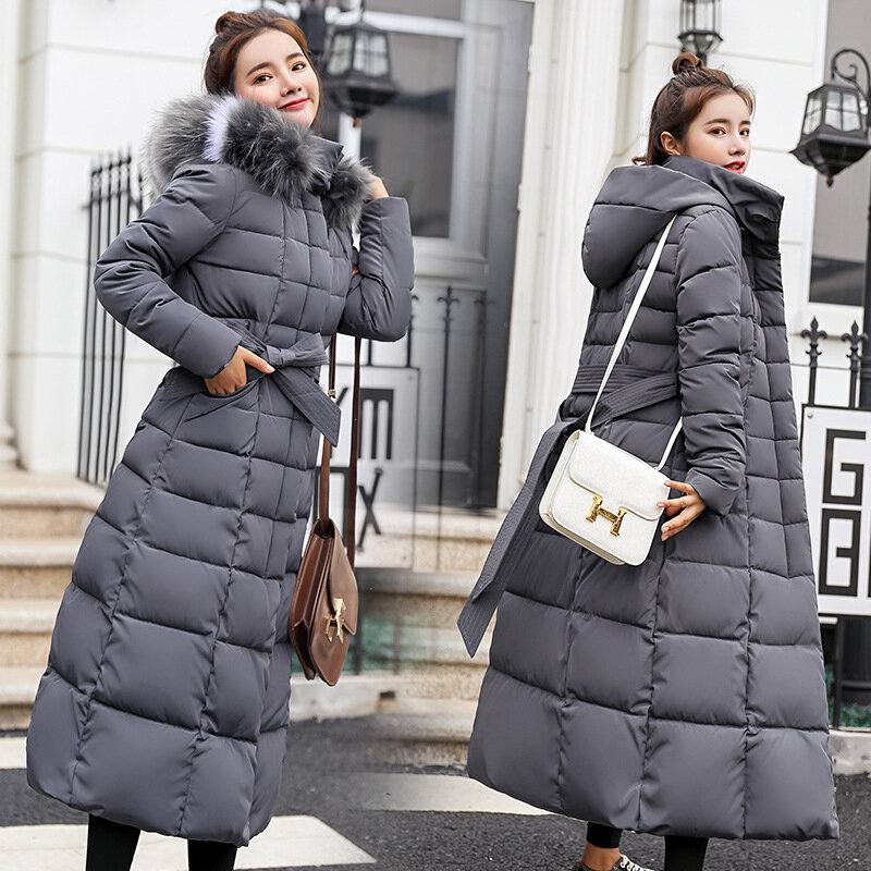 여성용 슬림 겨울 패션 재킷, 코튼 패딩, 따뜻한 두꺼운 숙녀 코트, X-long 2024, 롱 코트, 파카, 신상