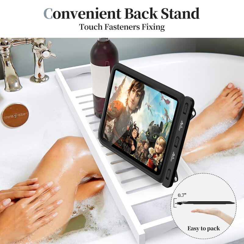 Wodoodporny Tablet Case dla iPad 10th, iPad Pro 11 2022, iPad Air 5/4/3/2 uchwyt stojak sucha torba do łazienki kuchnia stojak etui