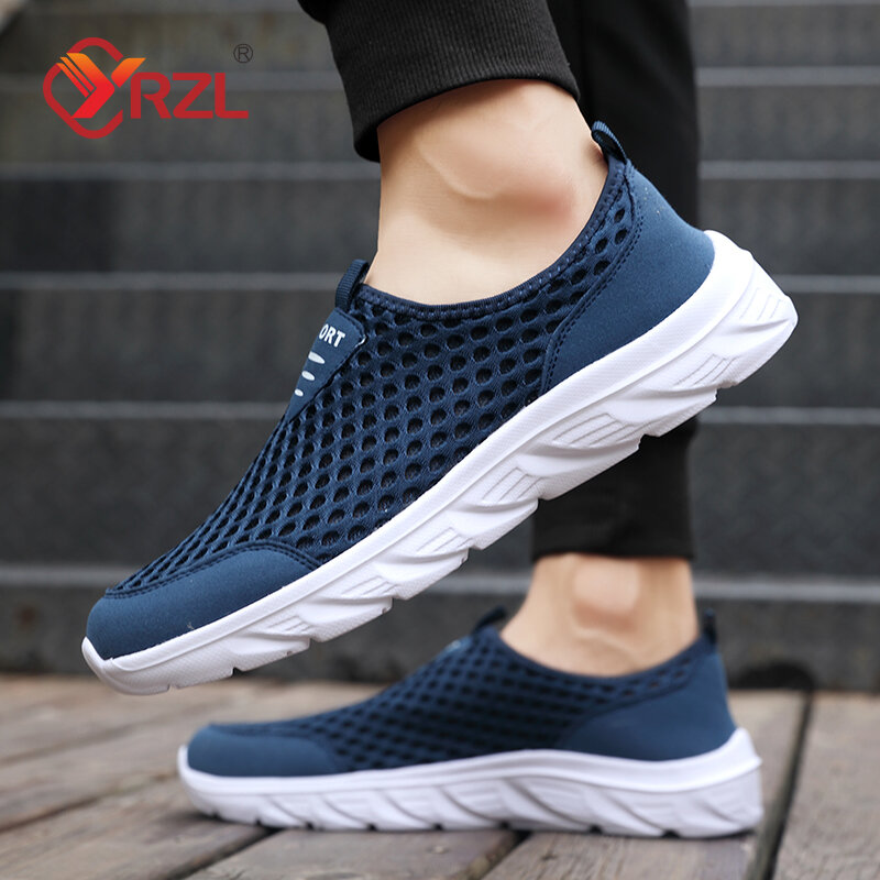 YRZL-Tênis leves casuais masculinos, sapatos de slip-on respiráveis, sapatilhas antiderrapantes masculinas, sapatos de caminhada ao ar livre, tamanhos 39-46