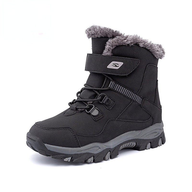 Winter Boys Snow Boots Children Sneakers Girls Warm Cotton High Quality Leather Kids Casual Shose Platform Non-slip Waterproof