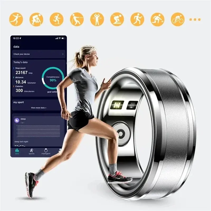 R3 Gezondheid Smart Ring Fitness Tracker Voor Android Ios Telefoon Lichaamstemperatuur Monitoring Hartslag Bloed Zuurstof Slaap Vrouwen Ringen